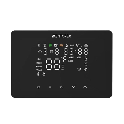 Kép 4/5 - WENTOREX Control CCB FW-4 RF ZigBee vezeték nélkül érintőképernyős szobatermosztát vevőegység nélkül (3A)