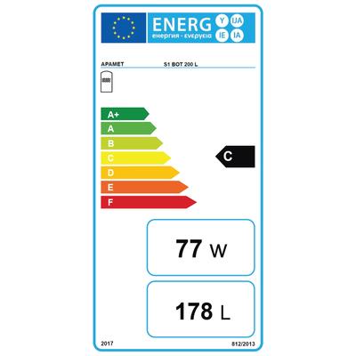 APAMET S1 BOT 200 álló indirekt HMV tartály - energiacímke
