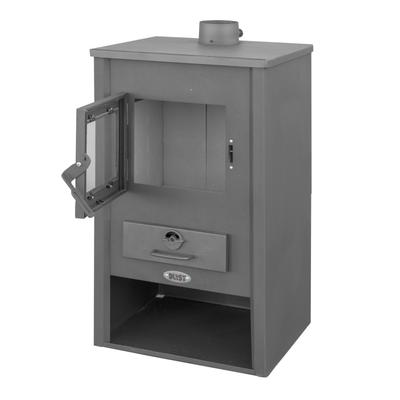 BLIST B1 EKO acél lemez fatüzelésű kályha szett 2. (7-9 kW sötét szürke és 3 db-os hőfokozó füstcső készlet