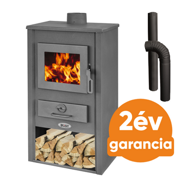 BLIST BASEL acél lemez fatüzelésű kályha  szett 1 (8-10 kW sötét szürke)