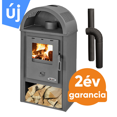 BLIST B10 acél lemez fatüzelésű kályha szett 1. (7-9 kW kalyha és 3 db-os alap füstcső készlet)
