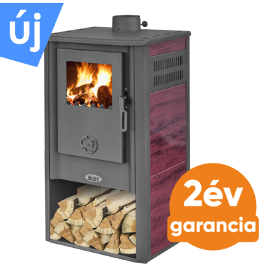 BLIST KONZUL LM acél lemez fatüzelésű kályha (7-9 kW sötét szürke - bordó)