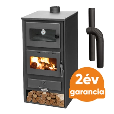 Kép 1/4 - Blist NAPOLI acél lemez fatüzelésű kályha szett 1 ( 10-12 kW kályha és 3 db-os alap füstcső készlet)