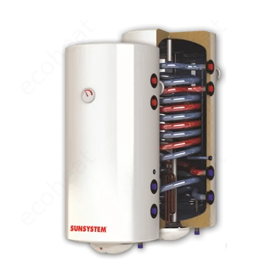 Kép 4/6 - Sunsystem BB V/S2 R 200 fali álló indirekt HMV tartály 2 párhuzamos hőcserélővel (jobbos / 200 liter / 3 kW)