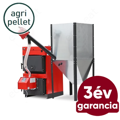 Kép 1/12 - Burnit NWB MAX vegyes tüzelésű kazán + Pell BIO 30 agri pellet égőfej, tartállyal