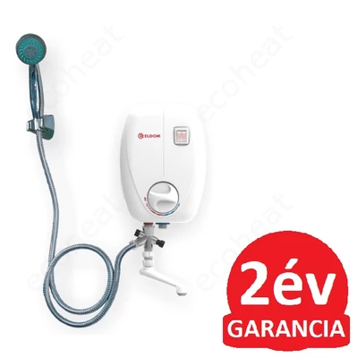 Kép 1/11 - ELDOM Beta 7 fürdőszobai elektromos átfolyós vízmelegítő kádtöltő csappal és tusolófejjel (6,5 kW)