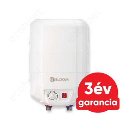 Kép 1/5 - ELDOM 10 literes elektromos vízmelegítő - pult fölé telepíthető alsó kifolyású (B energia osztály / 2 kW)