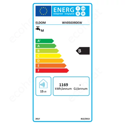Kép 3/6 - ELDOM Eureka SD-50 Smart WiFi - csökkentett szervizigényű elektromos vízmelegítő (50 liter / 1,6 kW / 387 mm Ø) - energiacímke