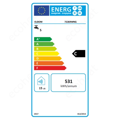 Kép 2/2 - ELDOM Style 30 literes zománcozott elektromos vízmelegítő (1,5 kW - 387 mm Ø)