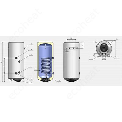 ELDOM Green Line SL120 - indirekt használati meleg víz tartály 1 hőcserélővel (balos / 120 liter / 3 kW / 462 mm Ø)