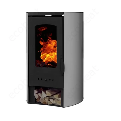 Kép 2/7 - Falcon NOVARA Comodo Central W27 ívelt oldalú vízteres fatüzelésű kályha  (27 kW - szürke)