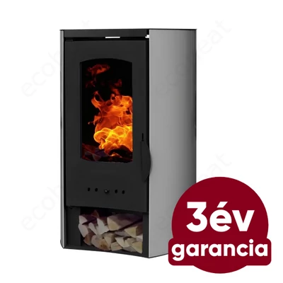Kép 1/7 - Falcon NOVARA Comodo Central W27 ívelt oldalú vízteres fatüzelésű kályha (27 kW - szürke)