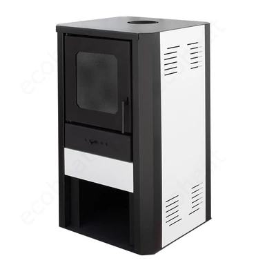 Kép 5/11 - Falcon MONZA Comodo Central W27 vízteres fatüzelésű kályha  (27 kW - fehér)