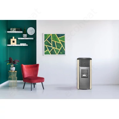 Kép 13/14 - FALCON COMODO CENTRAL P25 vízteres pellet kályha (25 kW - Krém)