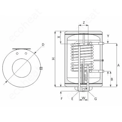 Kép 4/4 - SUNSYSTEM MB V/S1 indirekt HMV tartály metszet 