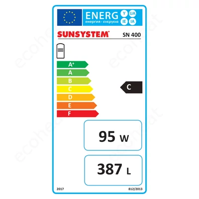Kép 2/7 - Sunsystem SN 400 indirekt használati meleg víz tartály 1 hőcserélővel (387 liter)
