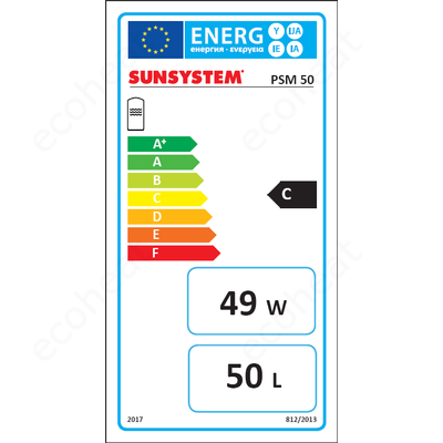 SUNSYSTEM PSM 50 - energiacímke