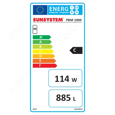 Kép 2/6 - Sunsystem PBM 1000 fűtési puffer tartály szigeteléssel (885 liter) - energiacimke