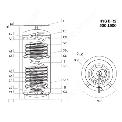 Kép 4/4 - Sunsystem HYG B R2 - műszaki rajz