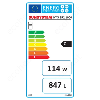 Kép 3/4 - Sunsystem HYG B R2 1000 liter - energiacímke