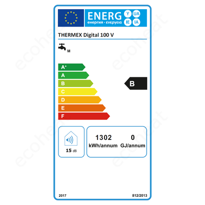 THERMEX DIGITAL Wi-Fi 100 - energiacímke