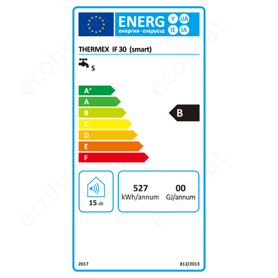 THERMEX Flat Smart IF 30 - energiacímke