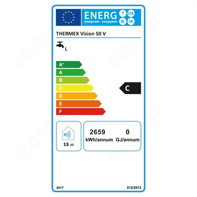 Kép 5/5 - THERMEX VISION 50 V elektromos vízmelegítő (50 liter - 1500 W - Ø 380 mm)