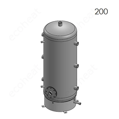 Kép 4/6 - Centrometal HB 200 rozsdamentes INOX hűtési és fűtési puffer tartály (200 liter)