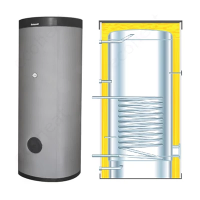 Kép 3/5 - Centrometal TB 300 INOX indirekt használati meleg víz tartály (300 liter) - 1 hőcserélővel