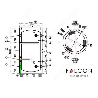 Kép 8/8 - FALCON HPBe 150 - műszaki rajz