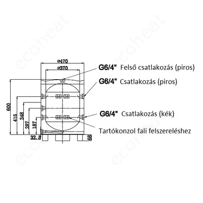 Kép 5/7 - FALCON HPB 50 INOX hűtési és fűtési puffer tartály szigeteléssel hőszivattyúhoz