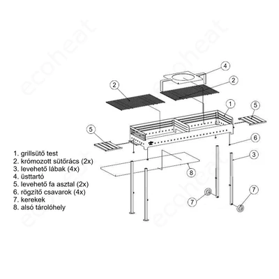 Kép 4/4 - MSS Premium FM R Grill grillsütő állvány üsttartóval (134 x 40 cm)