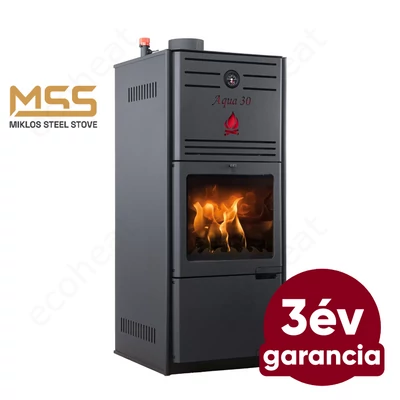 Kép 1/8 - MSS Aqua Premium 30 vízteres fatüzelésű kályha (30 kW - acéllemez)