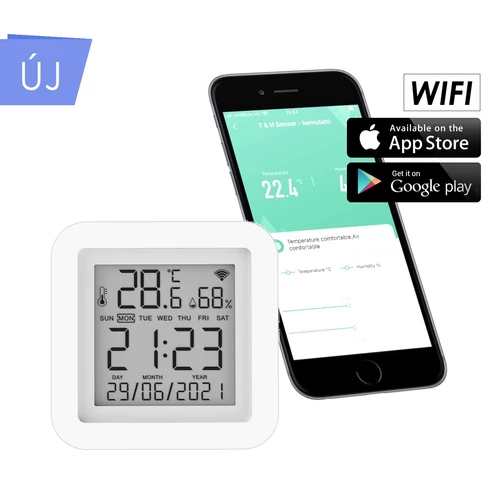 FALCON TH WiFi beltéri hőmérséklet és nedvességtartalom érzékelő