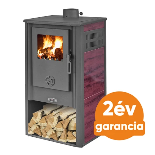 BLIST KONZUL LM acél lemez fatüzelésű kályha (7-9 kW sötét szürke - bordó)