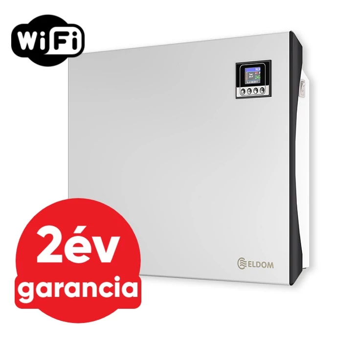 ELDOM Galant 10 WiFi elektromos fűtőpanel programozható vezérléssel (1000 Watt - iOS és Android)