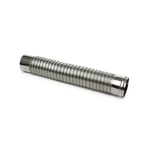 500 mm-es, flexibilis rozsdamentes pelletkályha füstcső elem - fémszínű (80 mm)