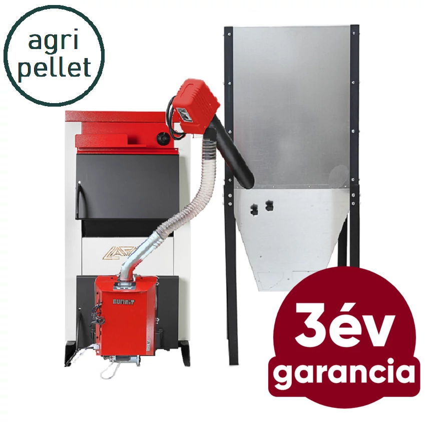 LAFAT SM vegyes tüzelésű kazán + Pell BIO 30 agri pellet égőfej, tartállyal