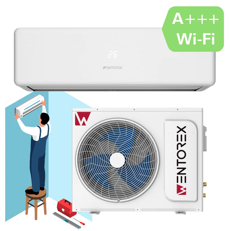 WENTOREX Colorado 12 WiFi oldalfali split hűtő-fűtő klíma csepptálca fűtéssel, telepítéssel (R32 - 3,5 kW)