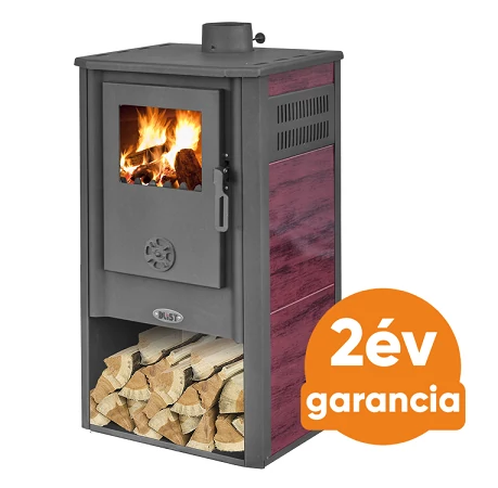 BLIST KONZUL LM acél lemez fatüzelésű kályha (7-9 kW sötét szürke - bordó) 