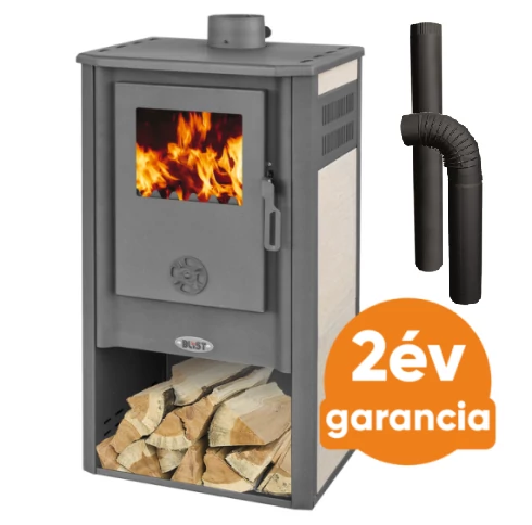 BLIST KONZUL LM acél lemez fatüzelésű kályha szett 1. (7-9 kW kályha és 3 db-os alap füstcső készlet)