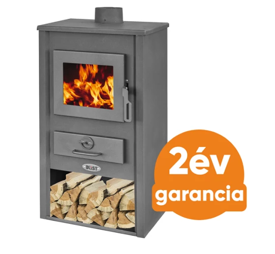 BLIST BASEL acél lemez fatüzelésű kályha (8-10 kW sötét szürke)