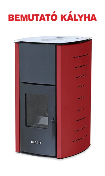 BURNIT PM Comfort 13 Plus vízteres pellet kályha (13 kW - bordó) - BEMUTATÓ KÁLYHA