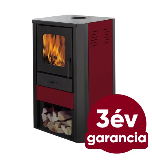  Falcon MONZA Comodo Central W27  vízteres fatüzelésű kályha  (27 kW - bordó)