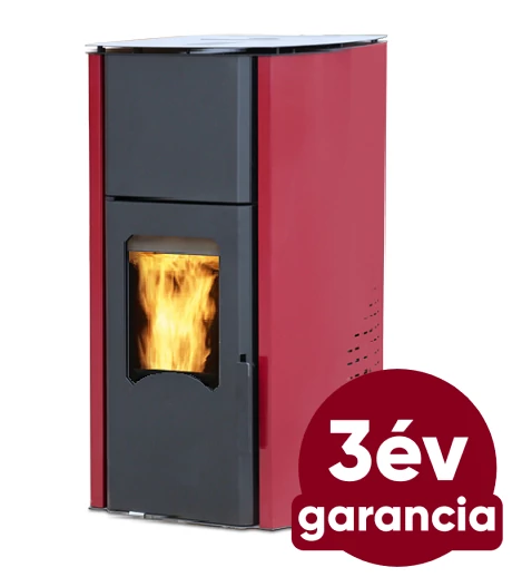 FALCON COMODO CENTRAL P25 vízteres pellet kályha (25 kW - Bordó)